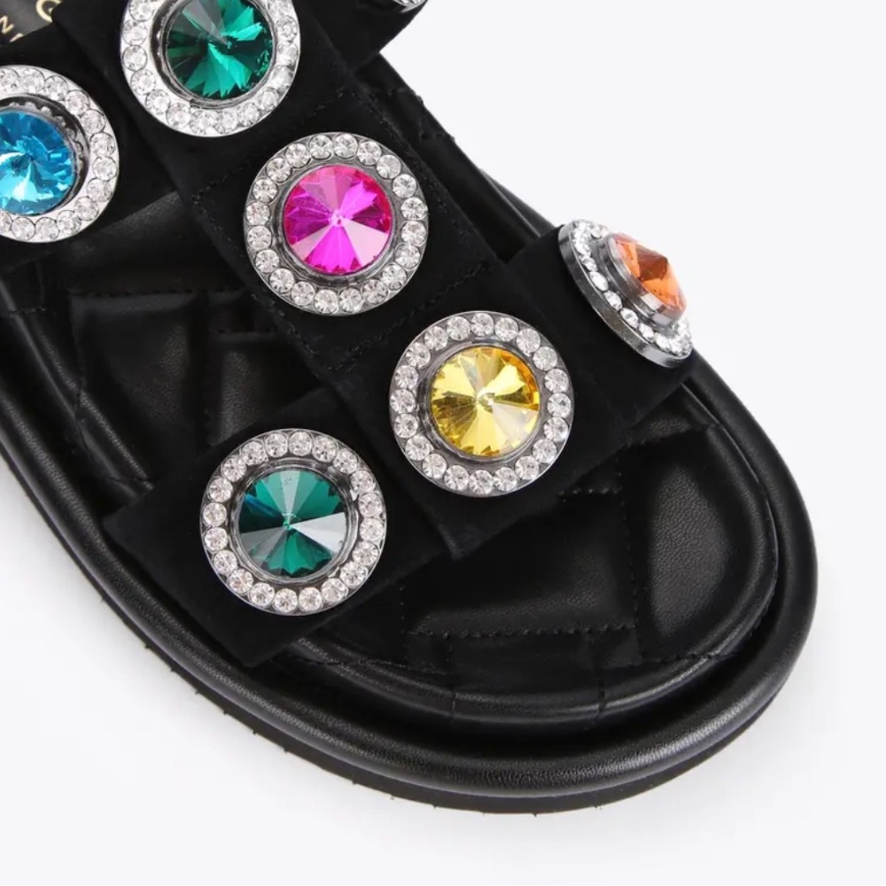 KURT GEIGER LONDON ORSON CRYSTAL SANDAL black 
$150  size 41 US 10.5 new /no box - Picture 5 of 16